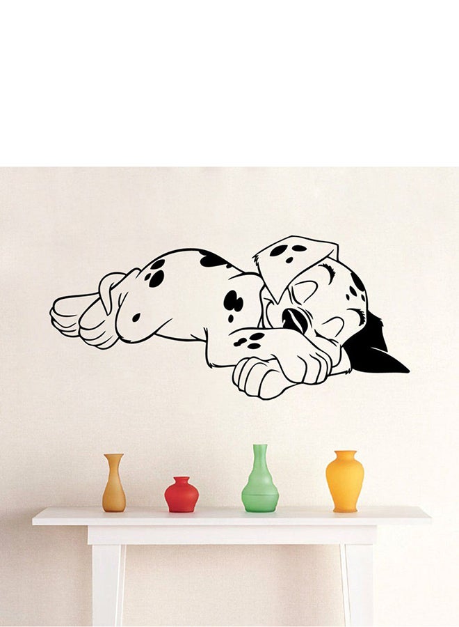 OUTAD Kawaii Cute Sleeping Dog Wall Sticker Black/White - Image 3
