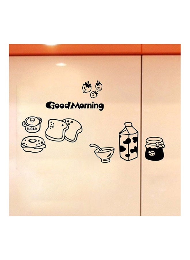 OUTAD Milk Bread Pattern Wall Sticker Black - Image 3