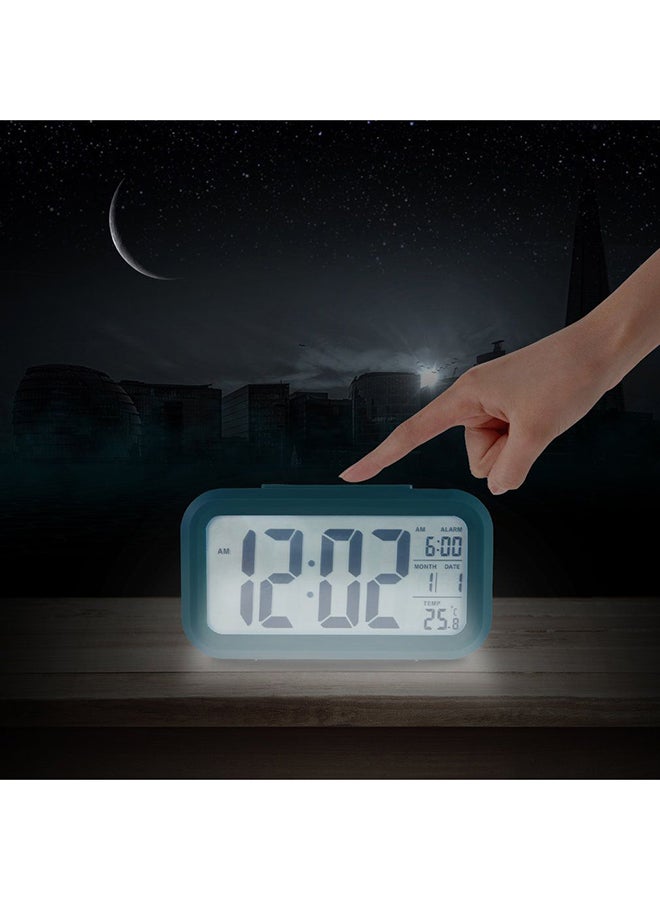 OUTAD - LED Digital Electronic Alarm Clock With Calendar And Thermometer Blue - Image 1