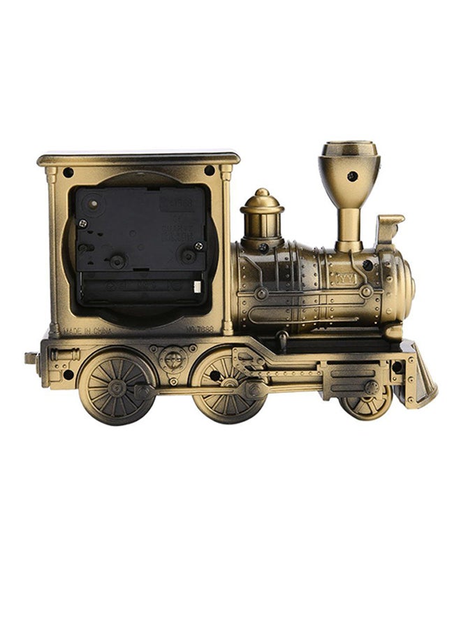 OUTAD Vintage Artistic Train Shape Alarm Desk Shelf Clock Gold - Image 2