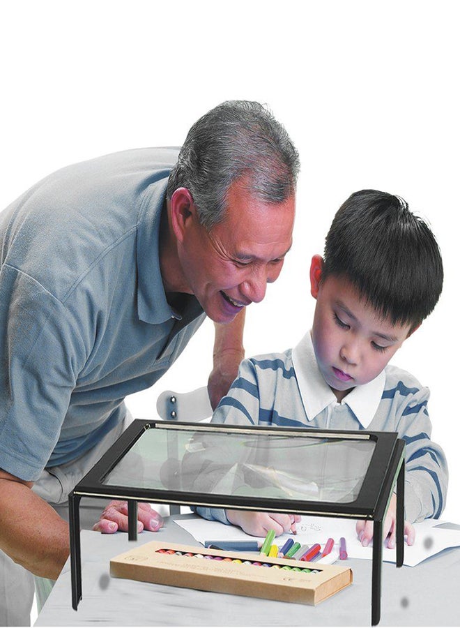 OUTAD 4 LED Foldable Reading Magnifier Loupe Black - Image 2