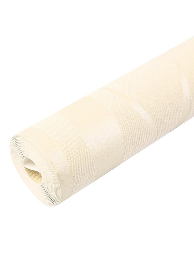 OUTAD 3D Wave Flocking Wallpaper Beige 10meter  - Image 3