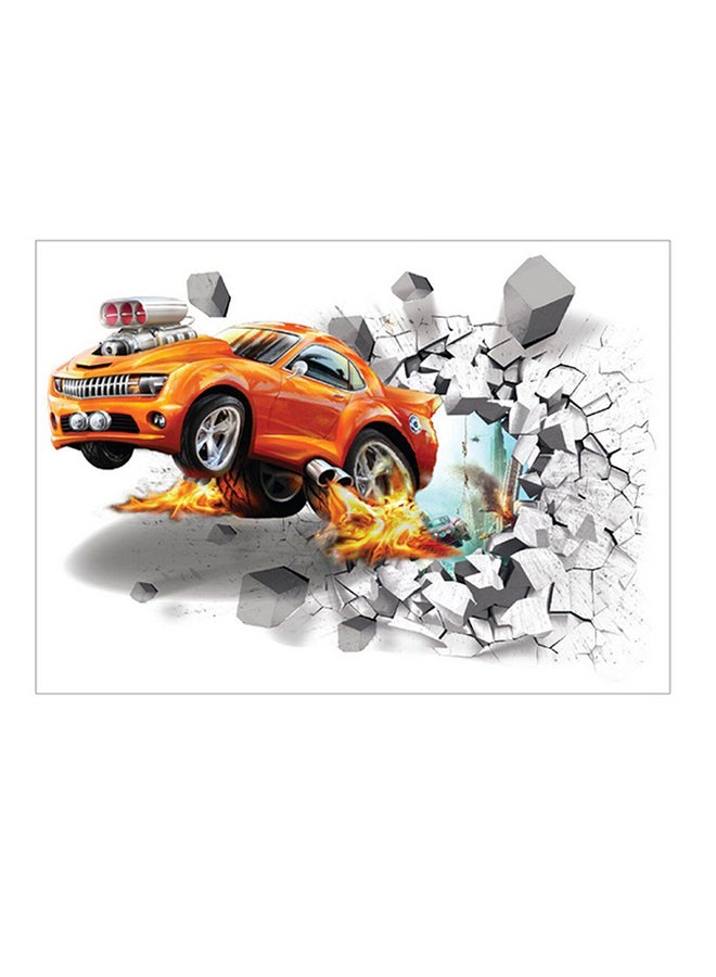 OUTAD Car Pattern 3D Wall Sticker Orange/Black/White - Image 1
