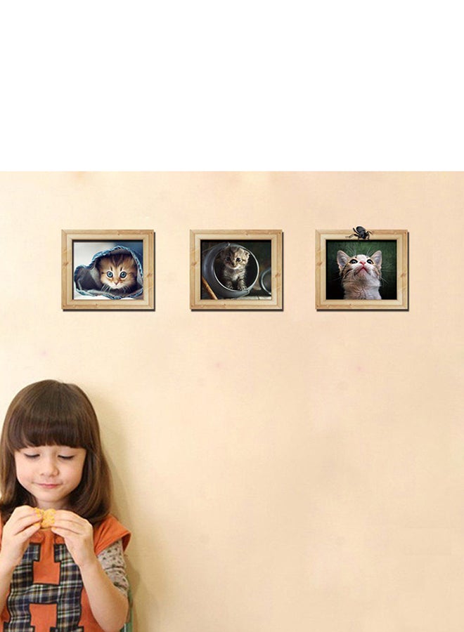 OUTAD 3D Cat Cartoon Photo Frame Wall Sticker Multicolour - Image 5
