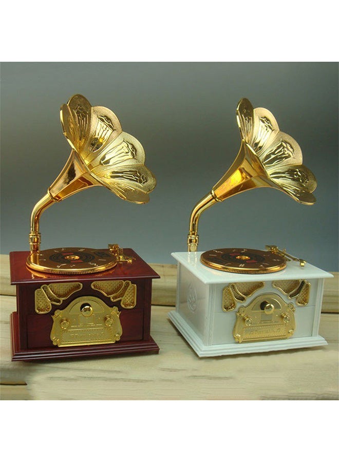 Vintage Romantic Gramophone Shaped Music Box White/Gold - v1518085056/N13263126A_3