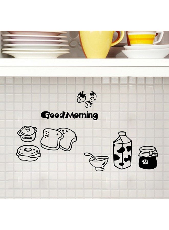 OUTAD Milk Bread Pattern Wall Sticker Black - Image 4