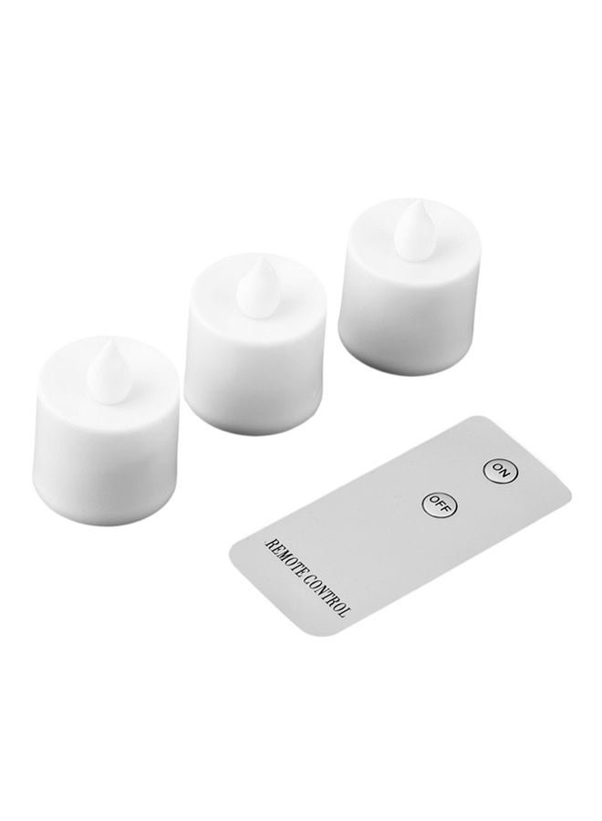 OUTAD 3-Piece LED Electronic Flameless Smokeless Candle Lights With Remote Control White - Image 1