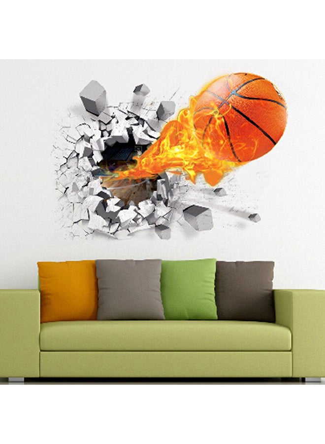 OUTAD Basketball 3D Wall Sticker Orange/White  - Image 4