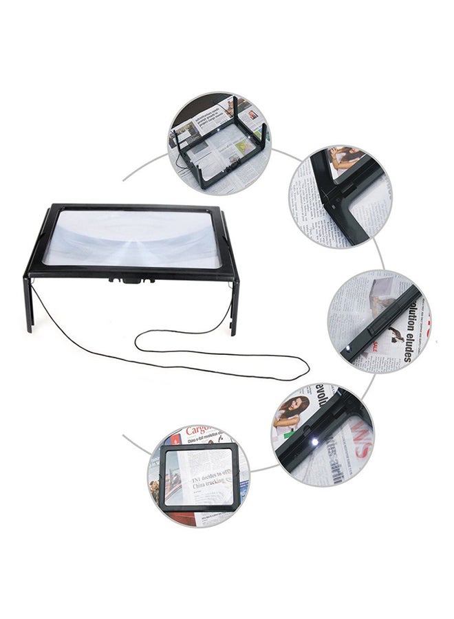 OUTAD 4 LED Foldable Reading Magnifier Loupe Black - Image 4