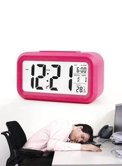 LCD Digital Alarm Clock With Night Auto Sensitization And Temperature Display Pink - v1518085110/N13262949A_2