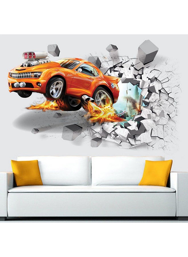 OUTAD Car Pattern 3D Wall Sticker Orange/Black/White - Image 5