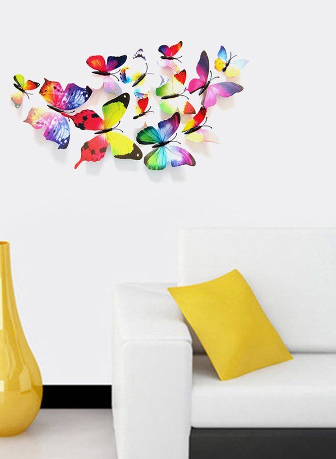 OUTAD 12-Piece 3D Magnet Butterfly Wall Sticker Set Multicolour 120x60mm - Image 5