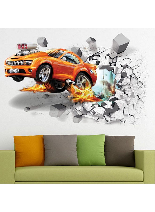 OUTAD Car Pattern 3D Wall Sticker Orange/Black/White - Image 2