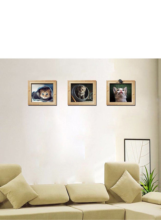 OUTAD 3D Cat Cartoon Photo Frame Wall Sticker Multicolour - Image 3