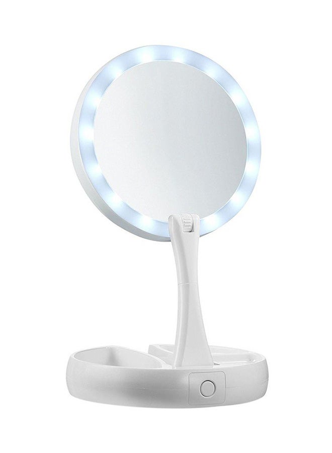 Generic LED Foldaway Double Sided Mirror Vanity White  - Image 2