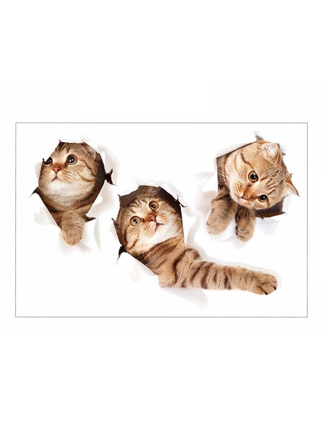 OUTAD 3D Cat Animal Wall Sticker Multicolour - Image 1