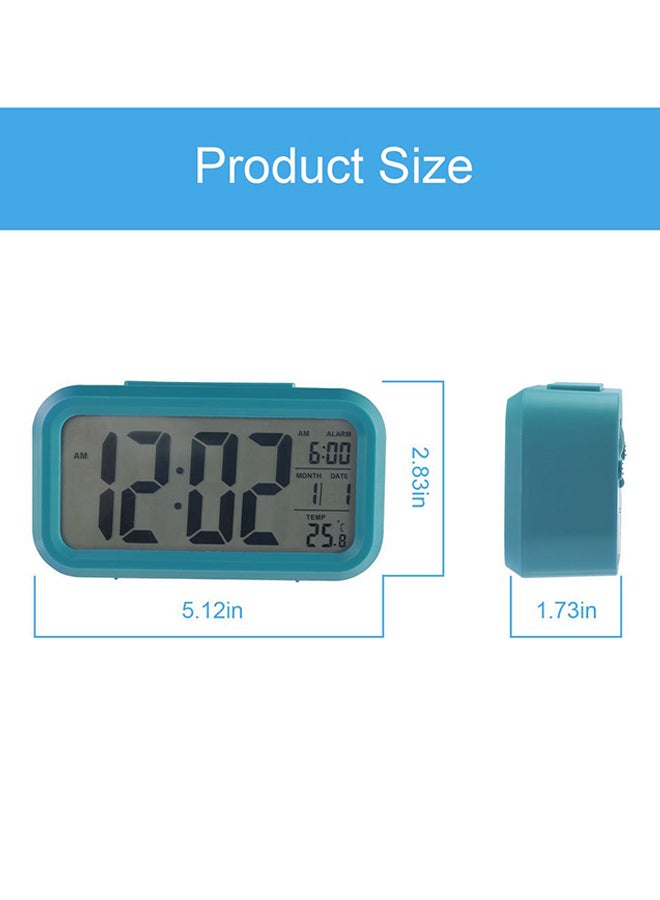 OUTAD - LED Digital Electronic Alarm Clock With Calendar And Thermometer Blue - Image 1