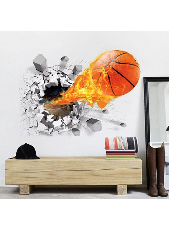 OUTAD Basketball 3D Wall Sticker Orange/White  - Image 3