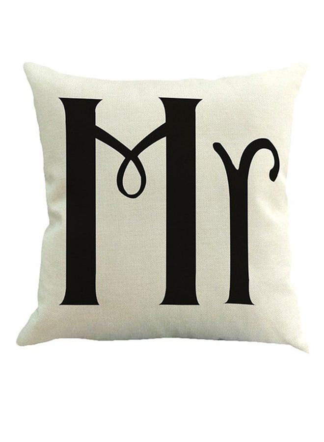 OUTAD Letter Printed Pillow Case Black/White  - Image 1
