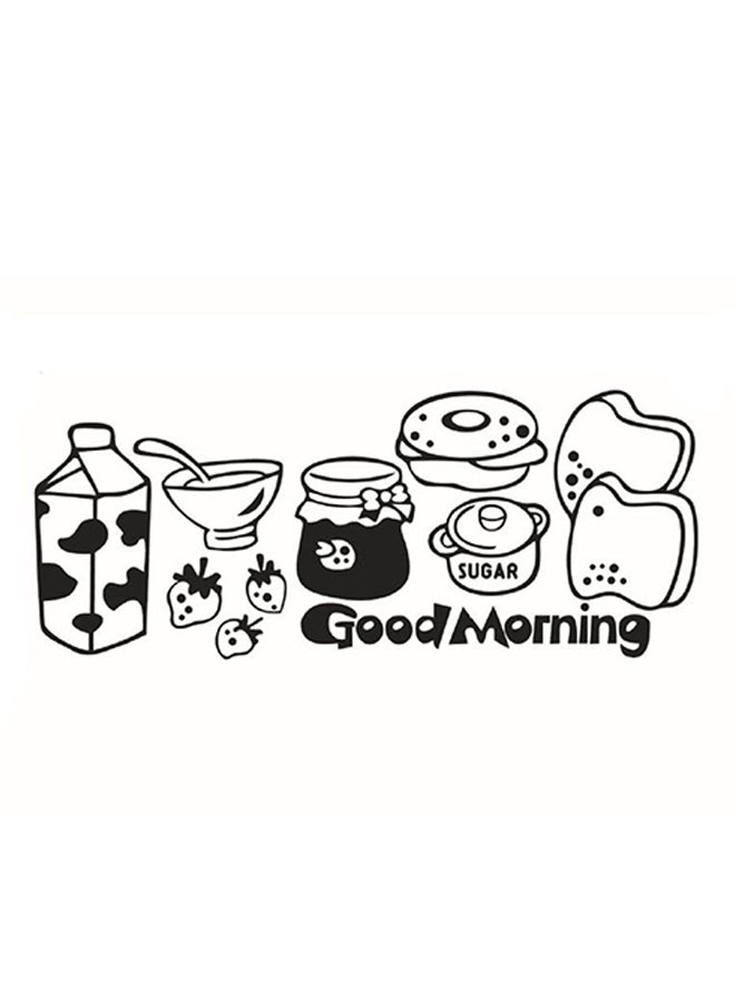 OUTAD Milk Bread Pattern Wall Sticker Black - Image 1