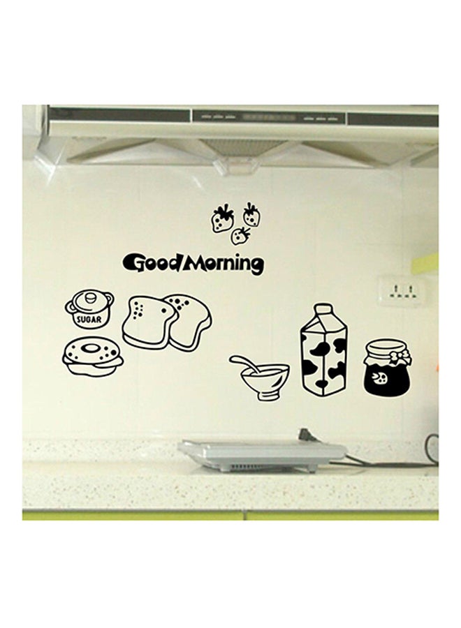 OUTAD Milk Bread Pattern Wall Sticker Black - Image 2