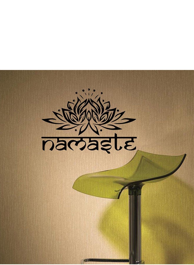 OUTAD Lotus Flower Pattern Wall Sticker Black - Image 5