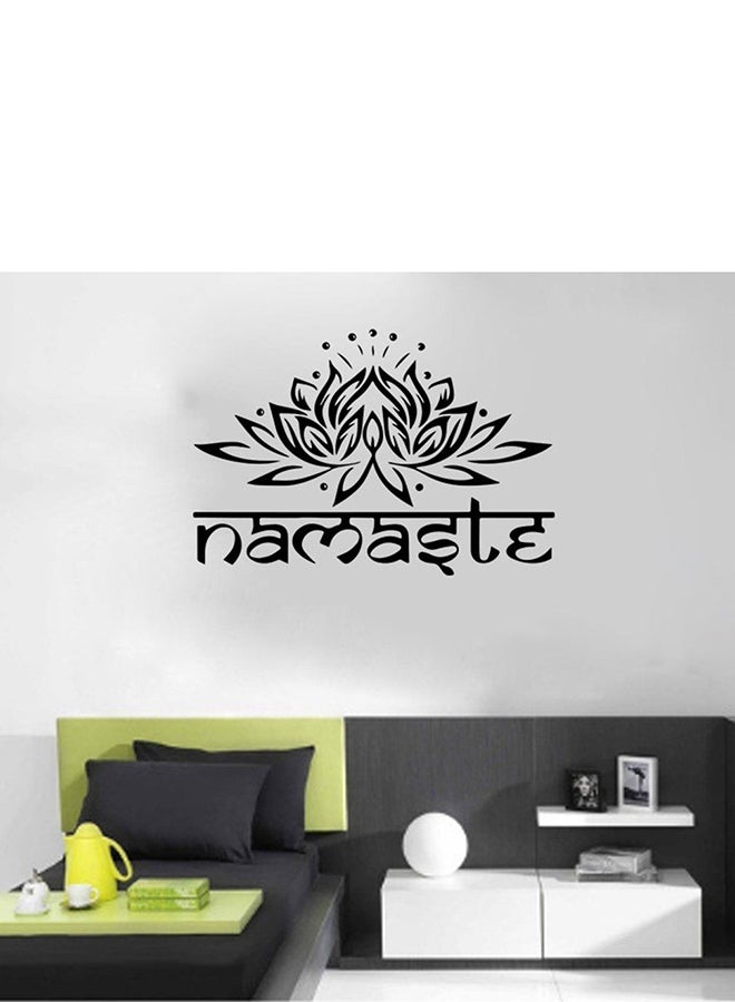OUTAD Lotus Flower Pattern Wall Sticker Black - Image 2