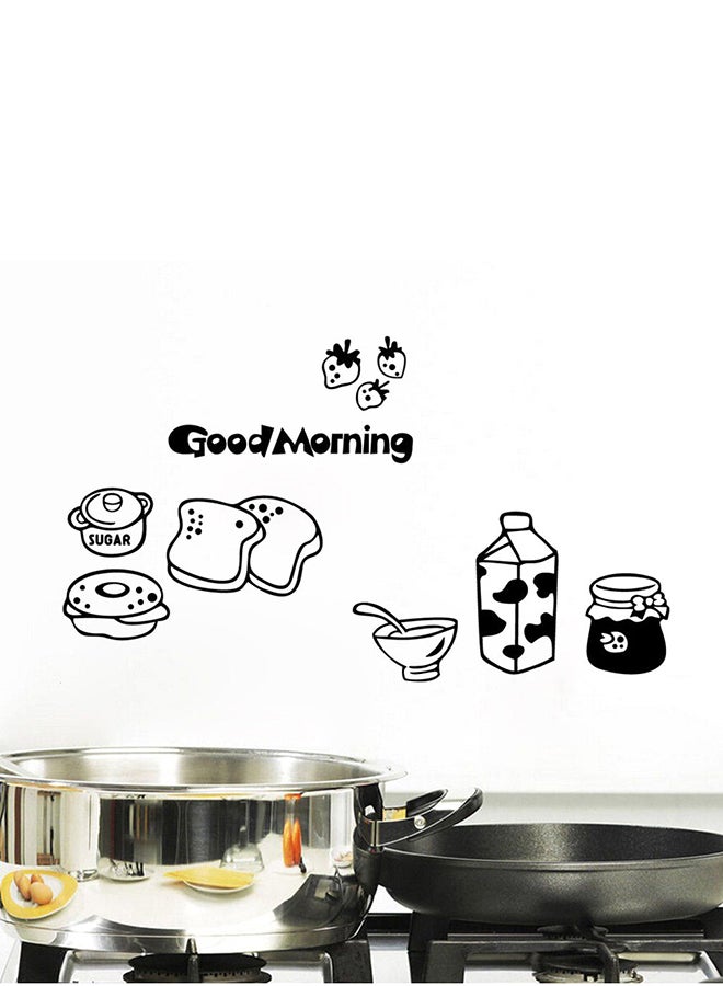 OUTAD Milk Bread Pattern Wall Sticker Black - Image 5