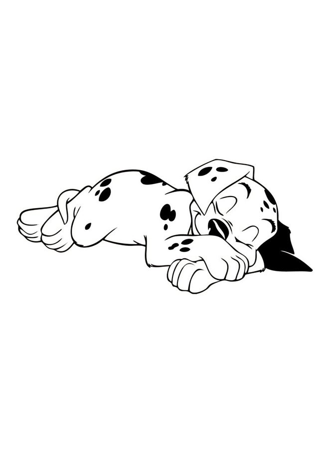 OUTAD Kawaii Cute Sleeping Dog Wall Sticker Black/White - Image 1