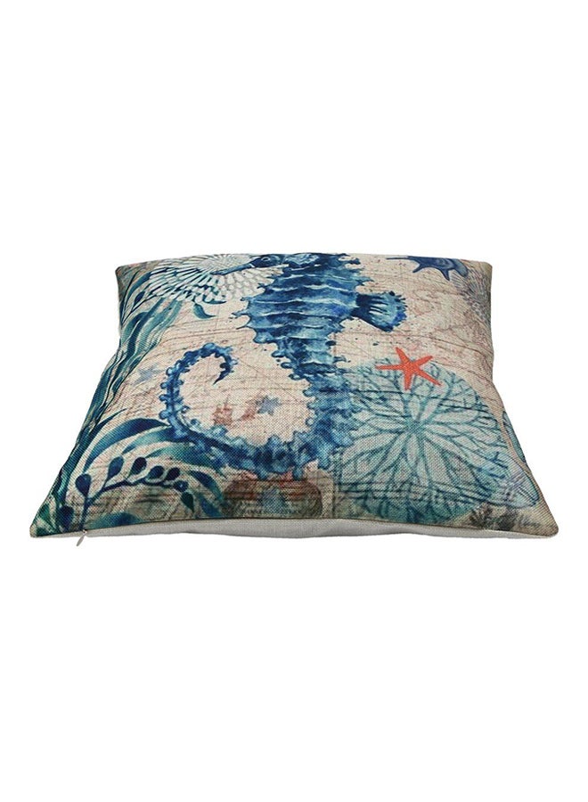 OUTAD Ocean Style Cushion Cover Blue/Beige - Image 2