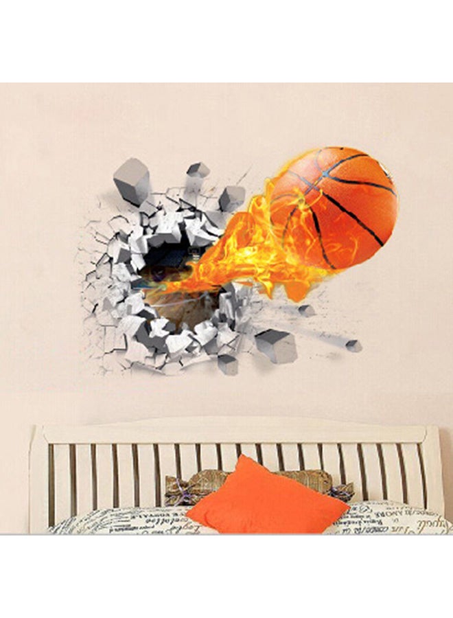 OUTAD Basketball 3D Wall Sticker Orange/White  - Image 2