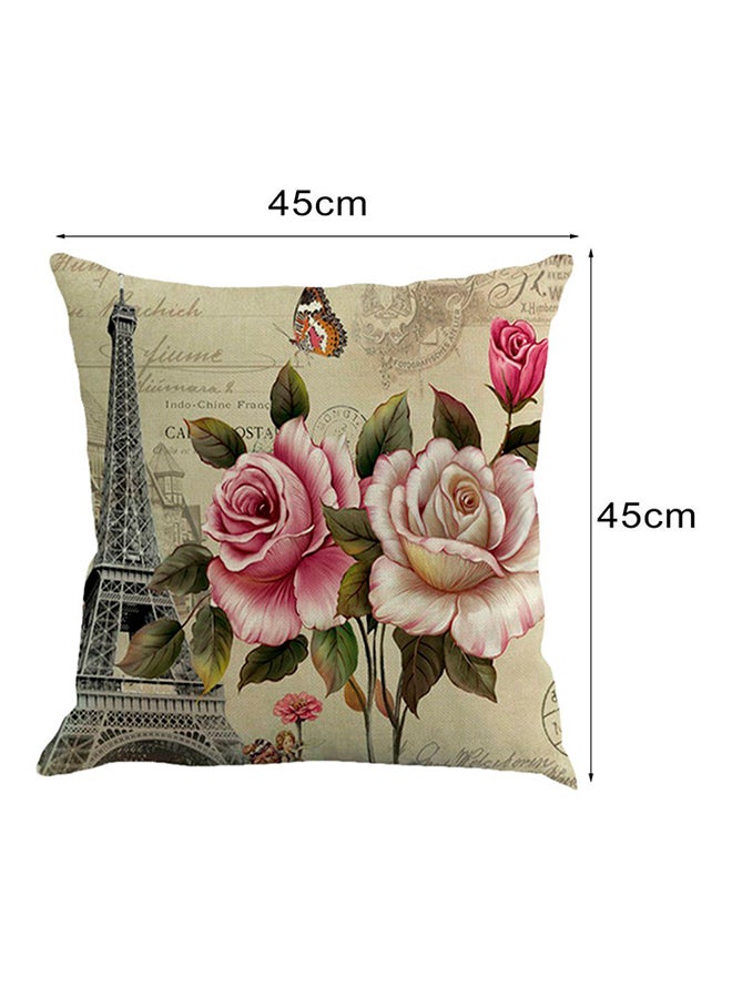 OUTAD Nordic Style Flower Vintage Pillow Case Beige - Image 3