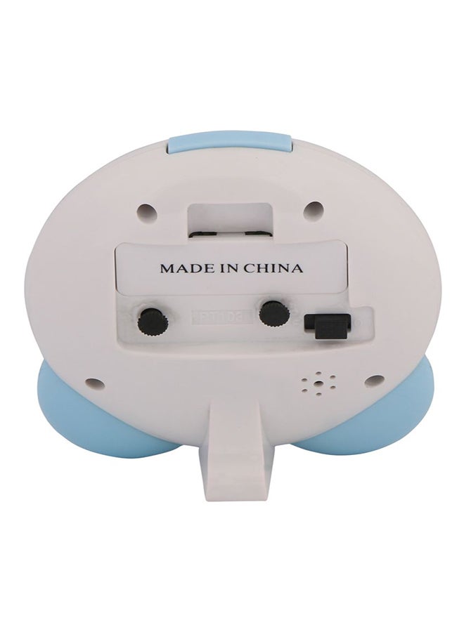 ساعة منبه بعقارب بتصميم دائري أزرق