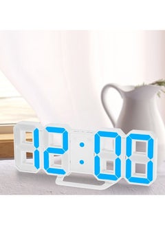 OUTAD Modern Design Large Size Digital LED Wall Clock White/Blue  - Image 2