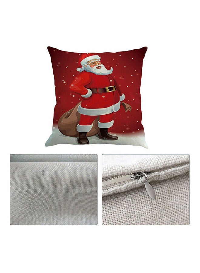 OUTAD Flax Pillow Cover Red/White/Brown  - Image 2