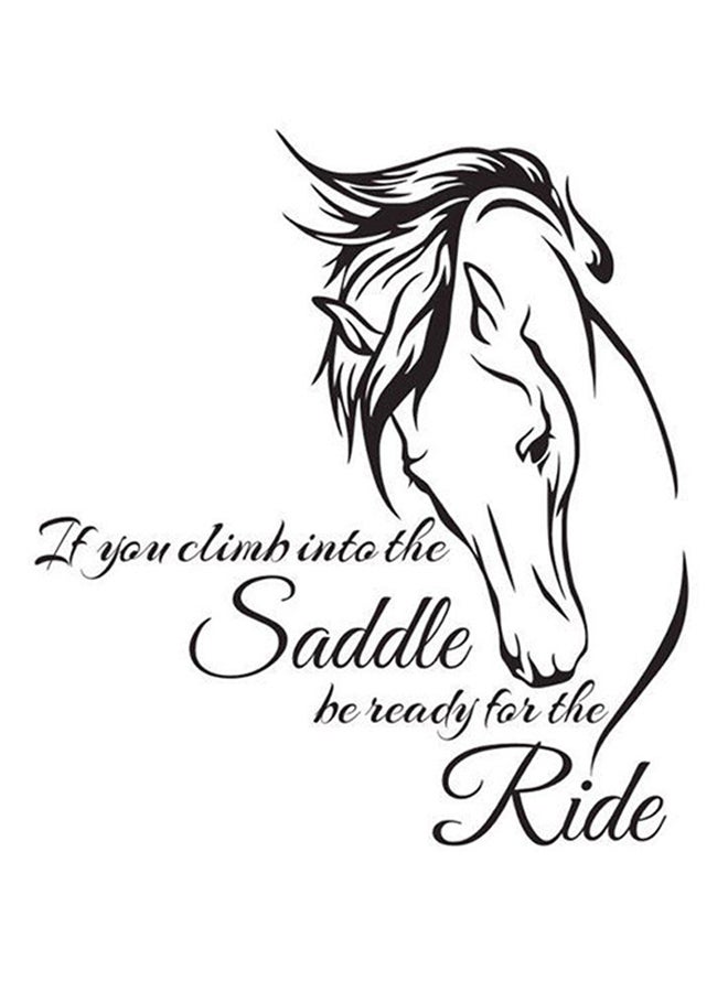 OUTAD 3D Horse Head Wall Sticker Black - Image 1