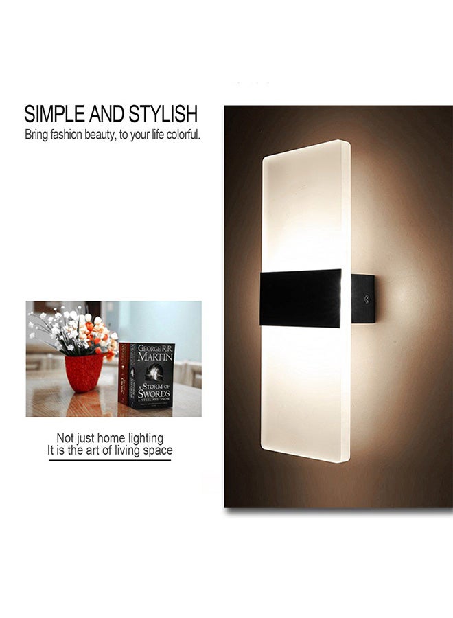 OUTAD Rectangular Shape LED Wall Lamp Pure White/Black - Image 2