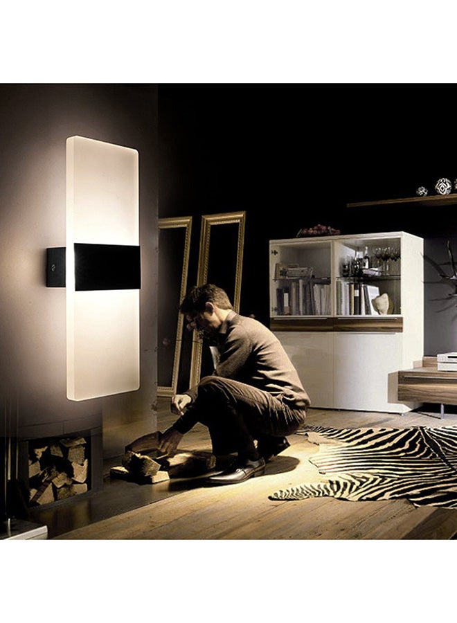 OUTAD Rectangular Shape LED Wall Lamp Pure White/Black - Image 4