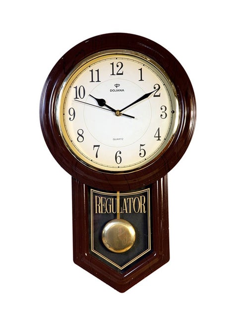 Asymmetric Analog Wall Clock Brown/White/Black