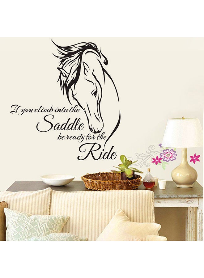 OUTAD 3D Horse Head Wall Sticker Black - Image 5
