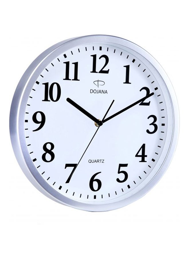Round Analog Wall Clock Silver/White