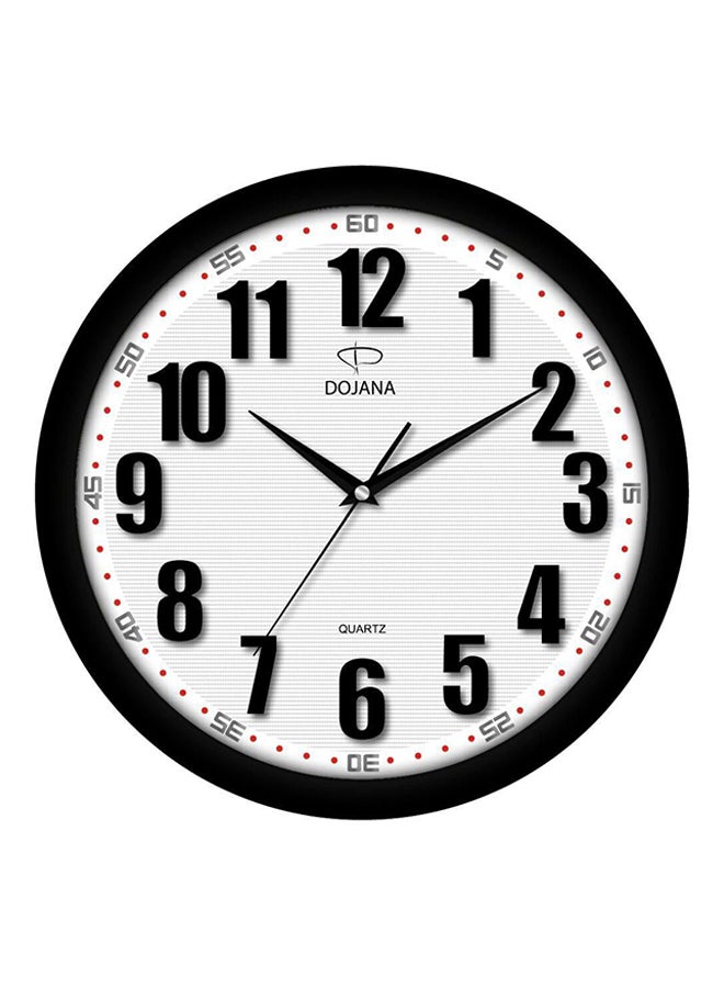 ساعة حائط بعقارب ذات تصميم دائري أسود/أبيض