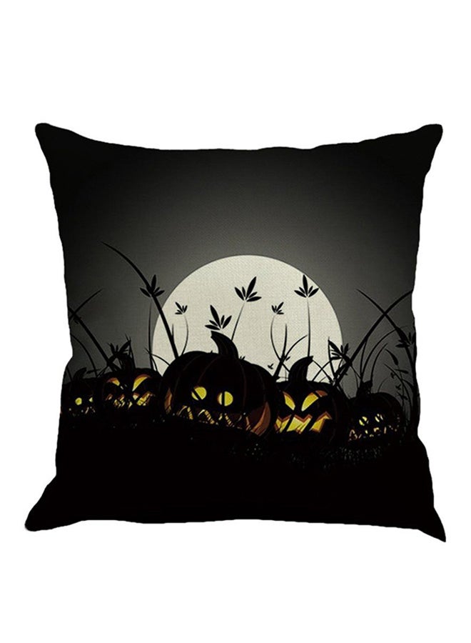 أوتاد غطاء وسادة بطباعة يقطينة هالوين أسود - Image 1