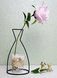 OUTAD Shelving Flower Ornament Office Vase Black  - Image 4