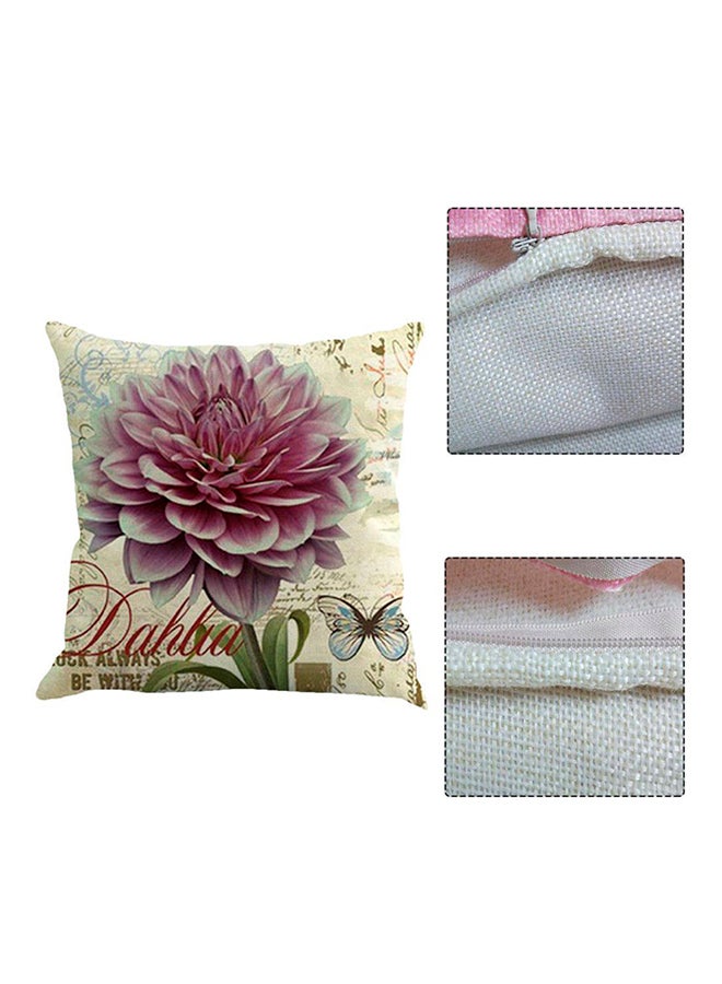 OUTAD Nordic Style Flower Vintage Pillow Case Beige/Pink - Image 3