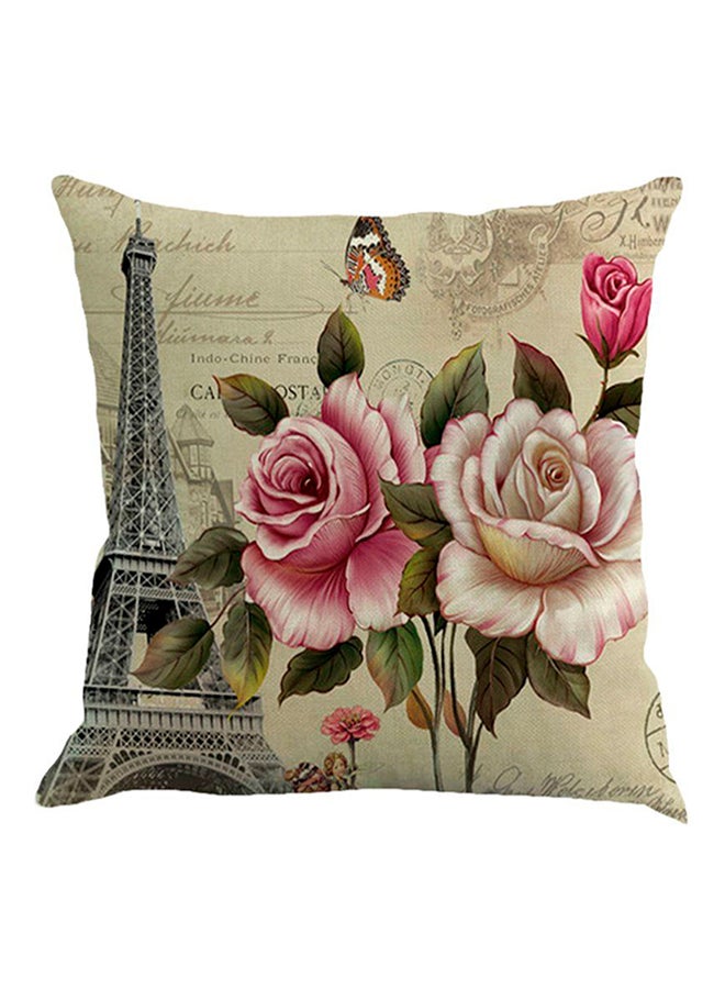 OUTAD Nordic Style Flower Vintage Pillow Case Beige - Image 1