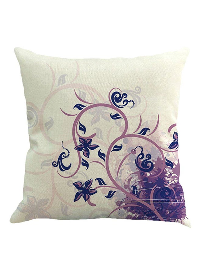 OUTAD Nordic Style Flower Vintage Pillow Case Beige/Purple - Image 1