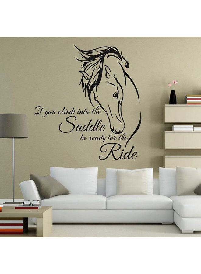 OUTAD 3D Horse Head Wall Sticker Black - Image 2
