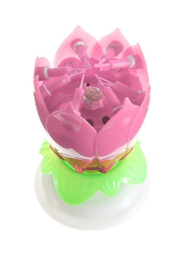 14 Musical Spinning Rotating Lotus Flower Birthday Candle Pink  - Image 4
