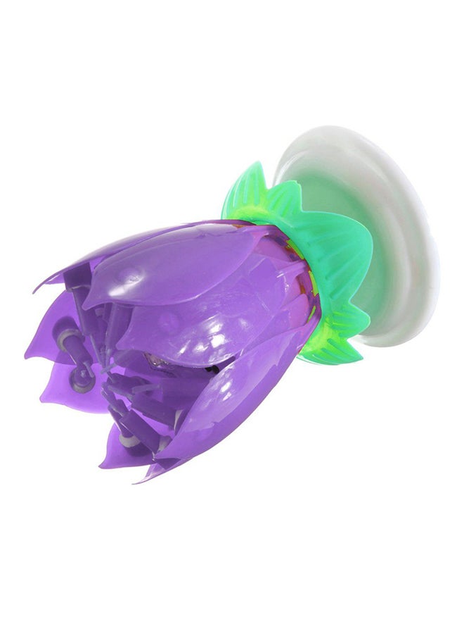 14 Musical Spinning Rotating Lotus Flower Birthday Candle Purple  - Image 3